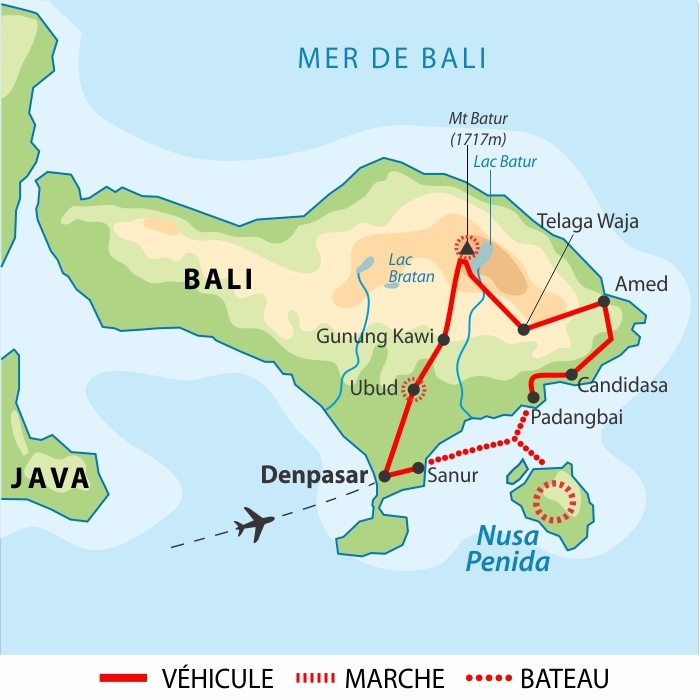 Bali et Nusa Penida : rizières, volcans et raies manta